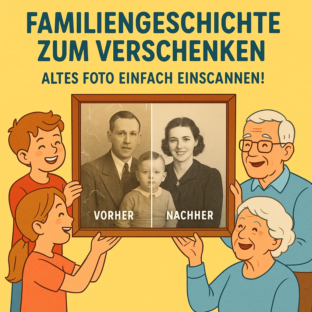 Schema der KI-basierten Fotorestaurierung - Alte Fotos restaurieren mit KI Technologie