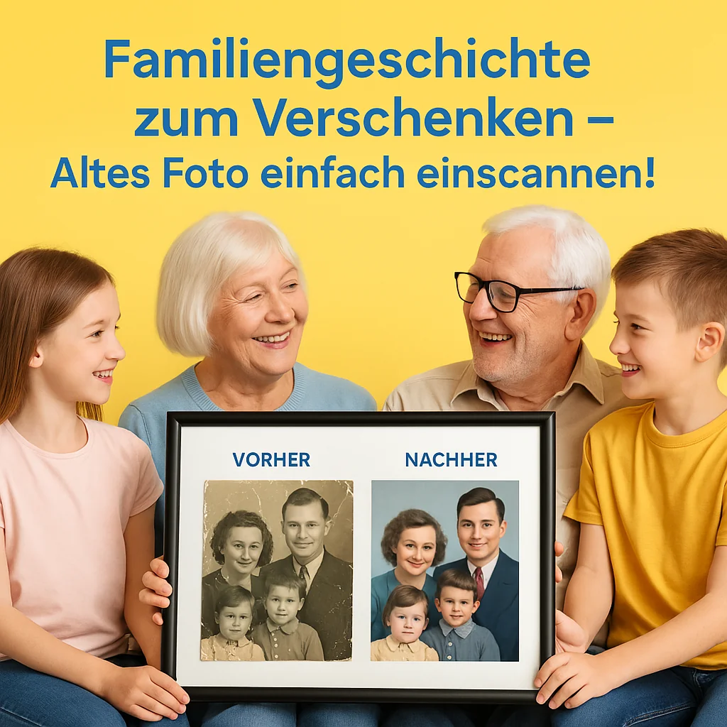 Digitaler Prozess des Hochladens und Erhaltens restaurierter Fotos - Fotos restaurieren lassen online