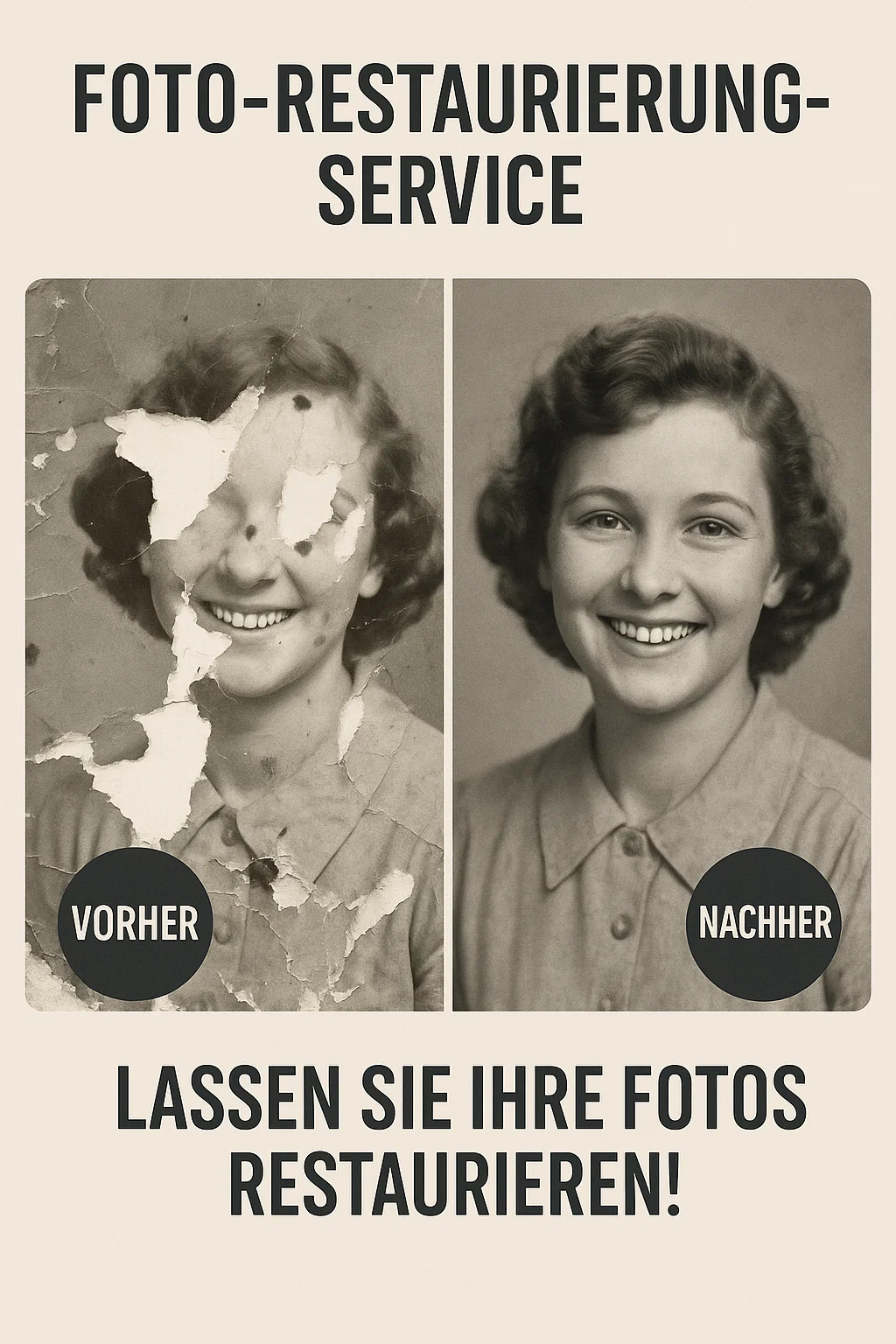 Fehlende Teile Fotos ergänzen - Vorher und Nachher Beispiel