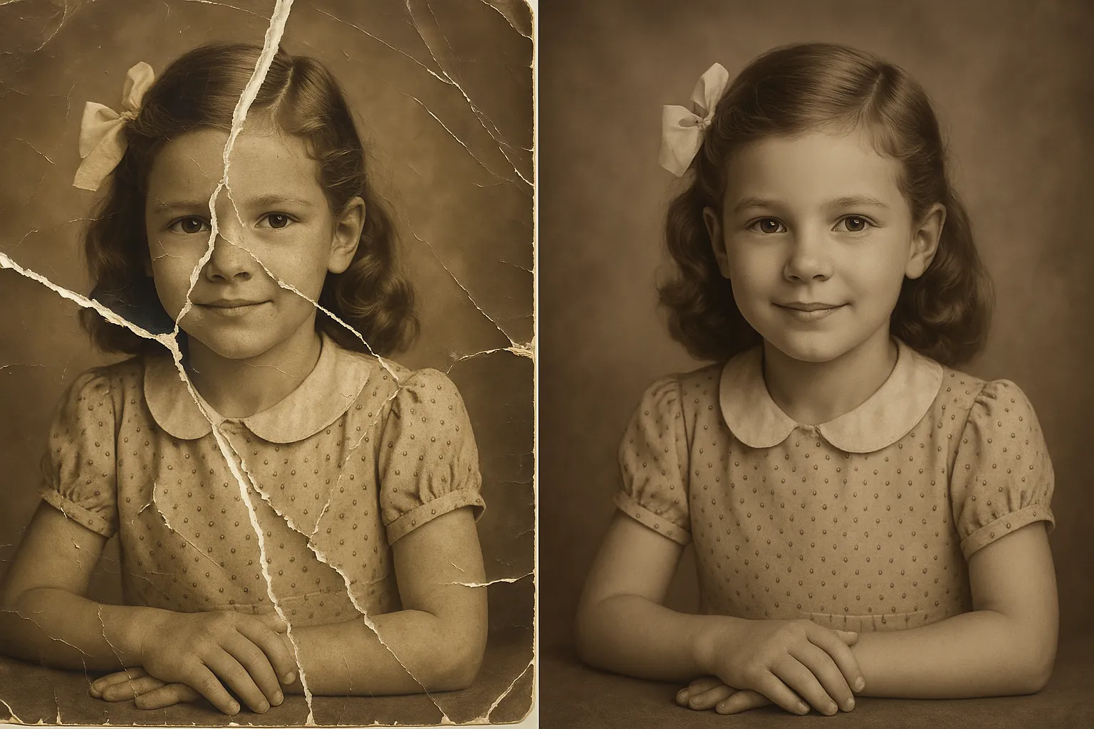 Zerrissene Fotos restaurieren - Beschädigte alte Bilder professionell reparieren