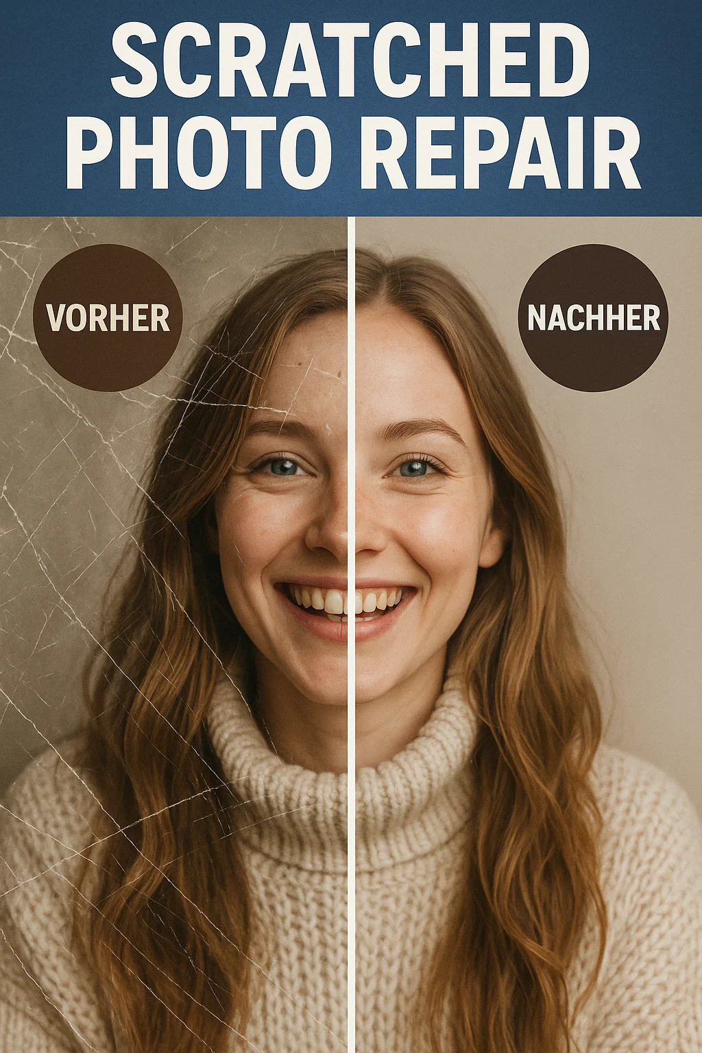 Zerkratzte Fotos restaurieren - Vorher und Nachher Beispiel