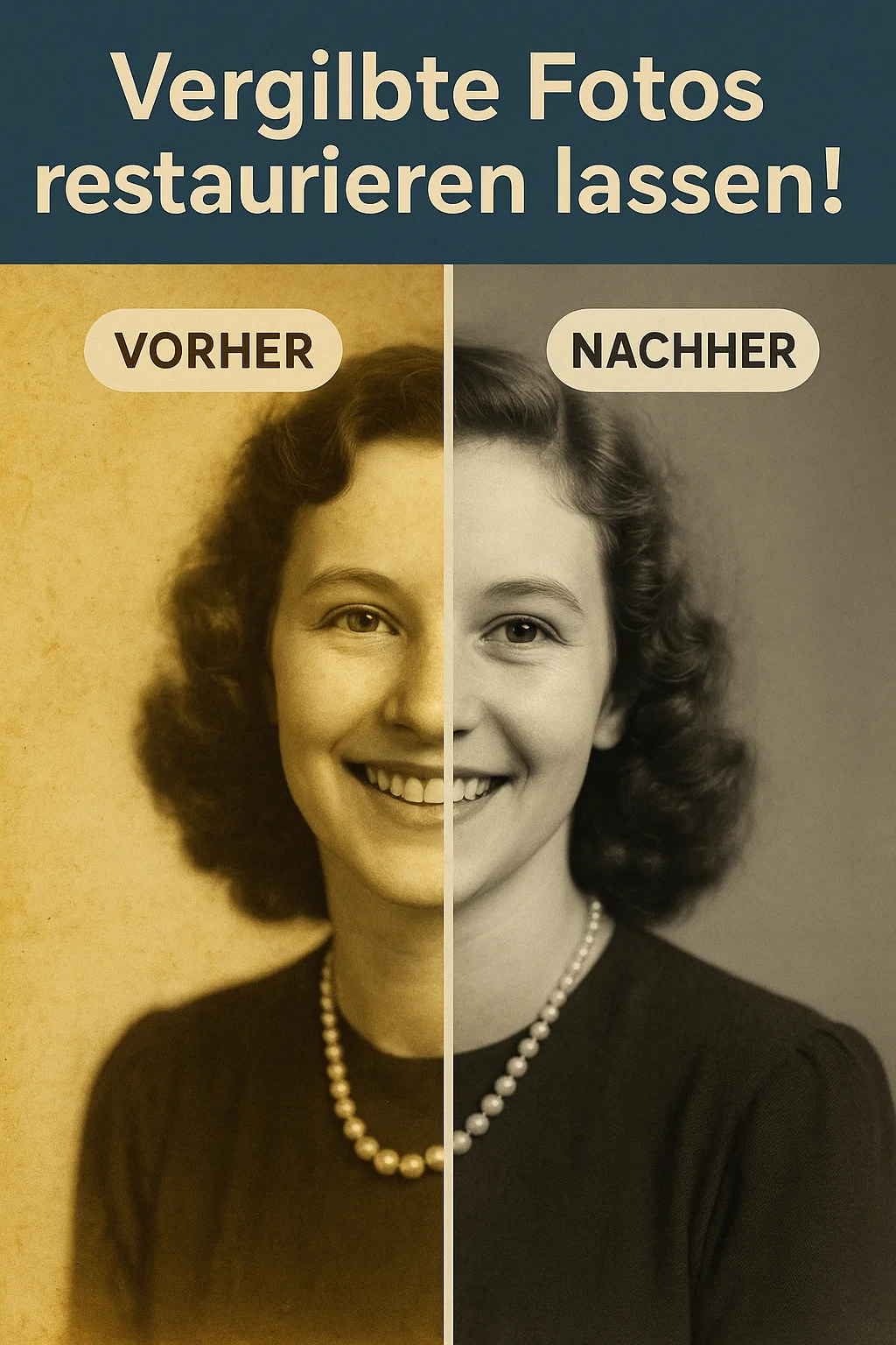 Vergilbte Fotos aufhellen - Vorher und Nachher Beispiel